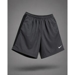 Nike Dri-FIT Womens Running Shorts Grey Black Mesh 644242-060 Size Medium